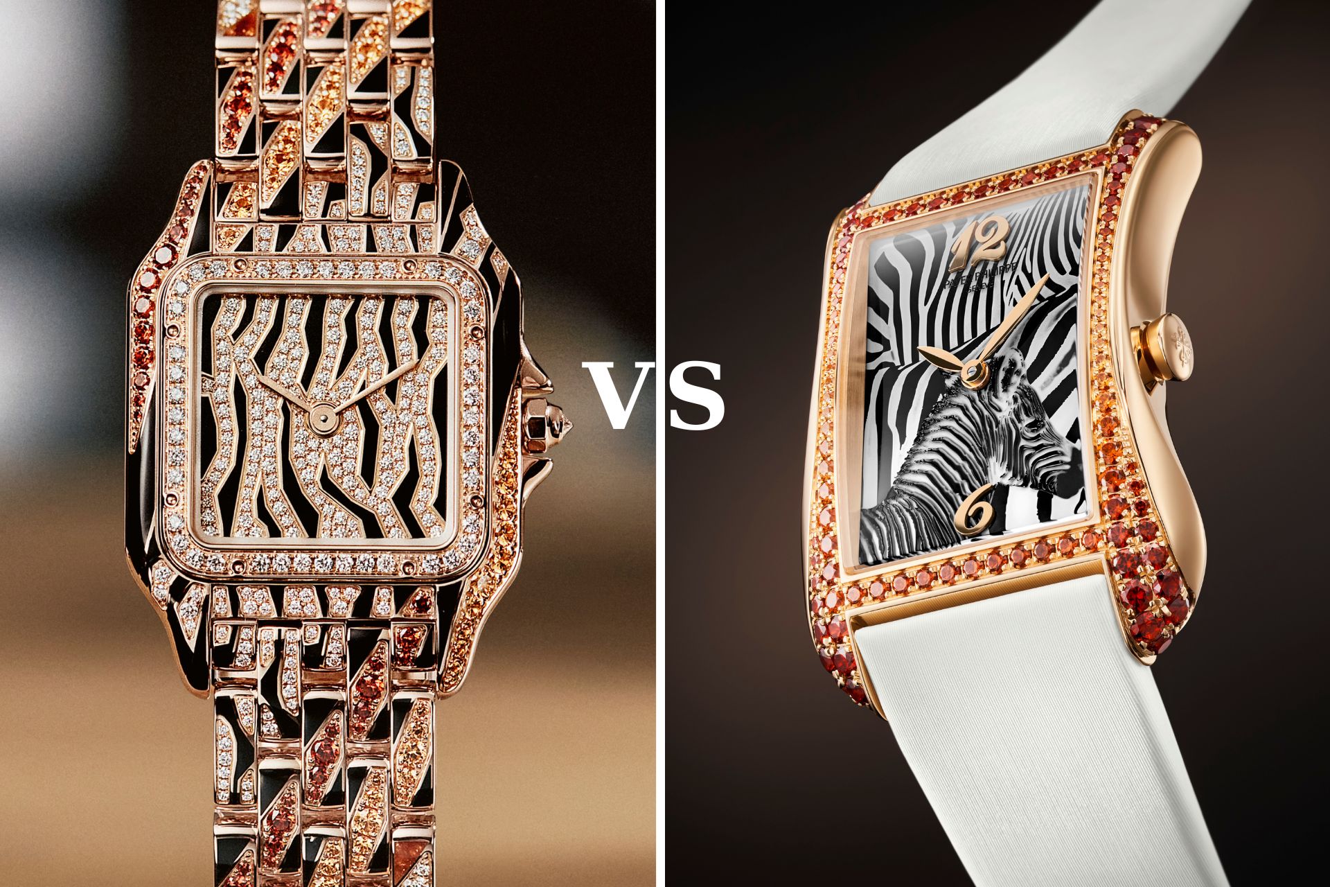 Cartier Panthère vs Patek Philippe Gondolo Serata Zebra