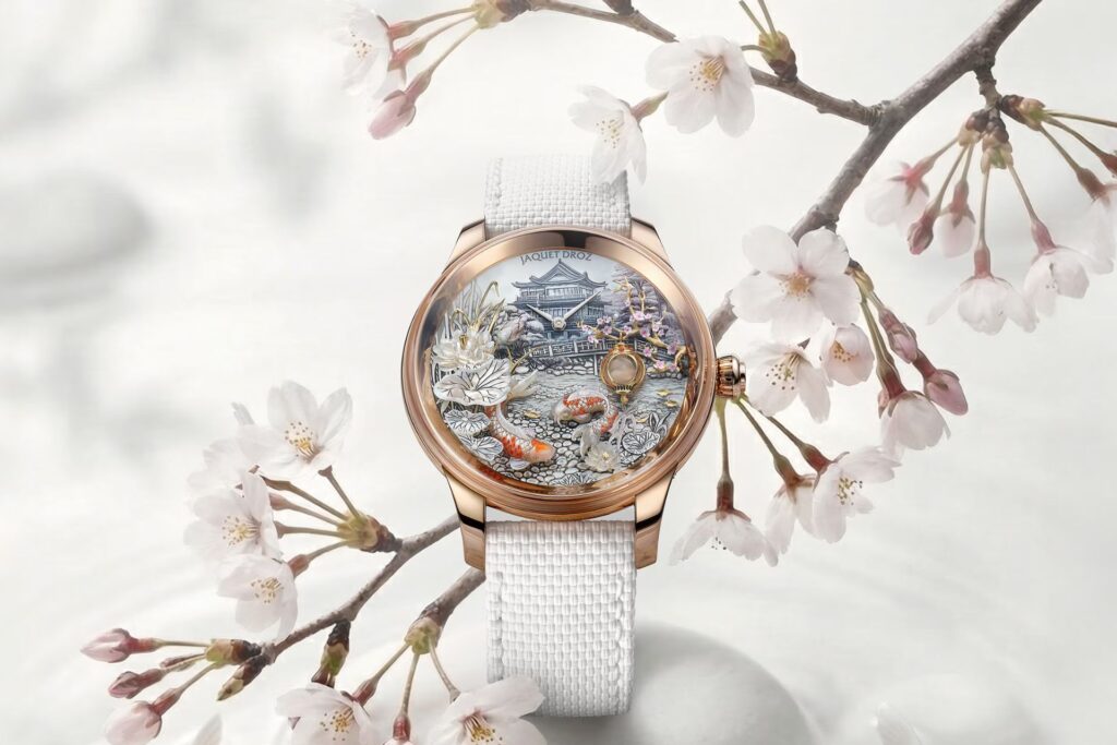 JAQUET DROZ Petite Heure Minute Red Gold - Japanese Garden